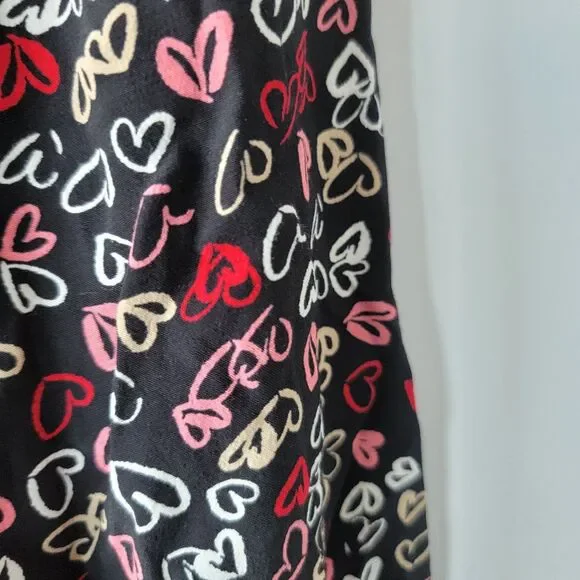 Loft women's Heart print Tie Neck Swing‎ Dress size M long sleeve mini - Picture 5 of 8